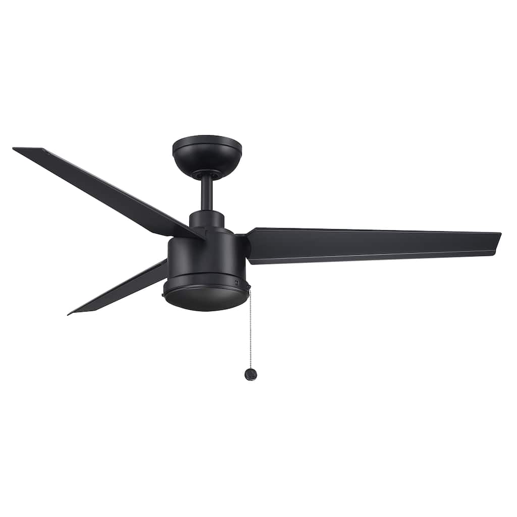 PC/DC 52 inch Indoor/Outdoor Ceiling Fan with Black Blades - Black