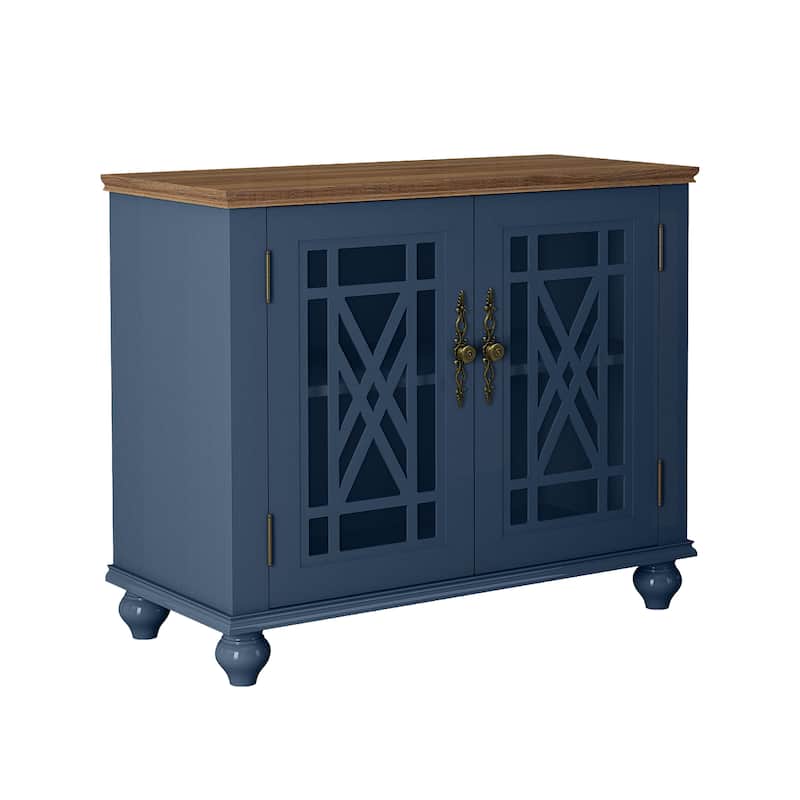 38" Vintage Style Kitchen Accent Buffet Sideboard Cabinet