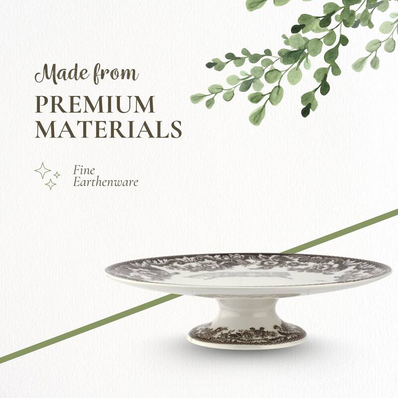 Spode Delamere Footed Cake Plate - 10.5 Inch