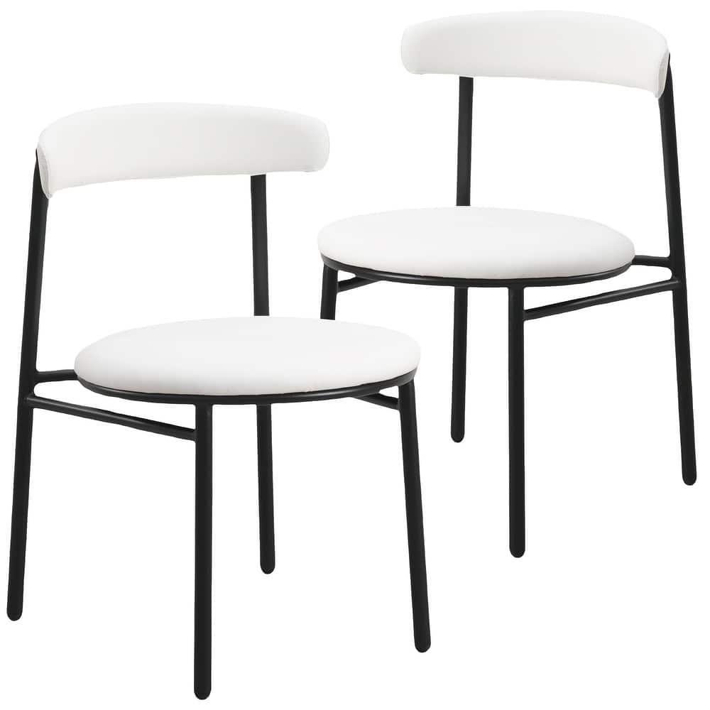 Lume Modern Polyester Upholstered Dining Chair with Strong Metal Legs and Cushioned Seating Accent Side Chair Set of 2