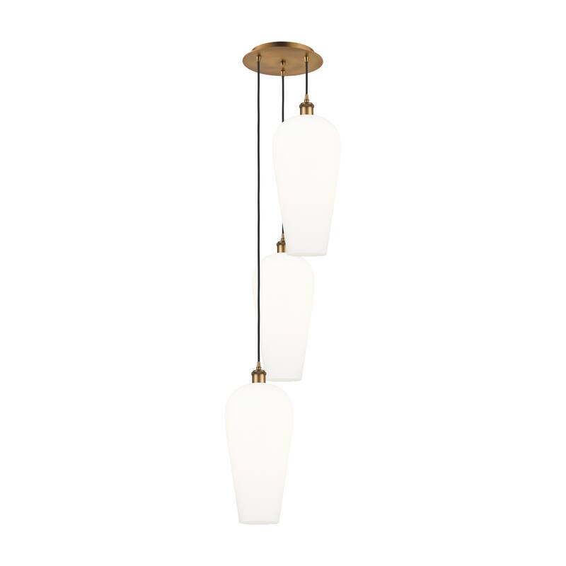 Innovations Lighting Endless Possibilities Ballston - Chelsea - 3 Light 15" Cord Hung Multi Pendant - Brushed Brass/White