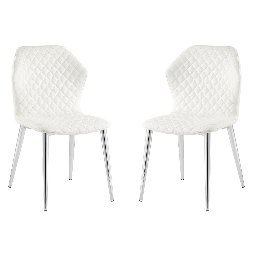 Casabianca Home Olivia Set of 2 Dining Chair in Beige PU Leather