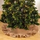 preview thumbnail 1 of 2, Ruffled Jute Christmas Tree Skirt 53" - Natural