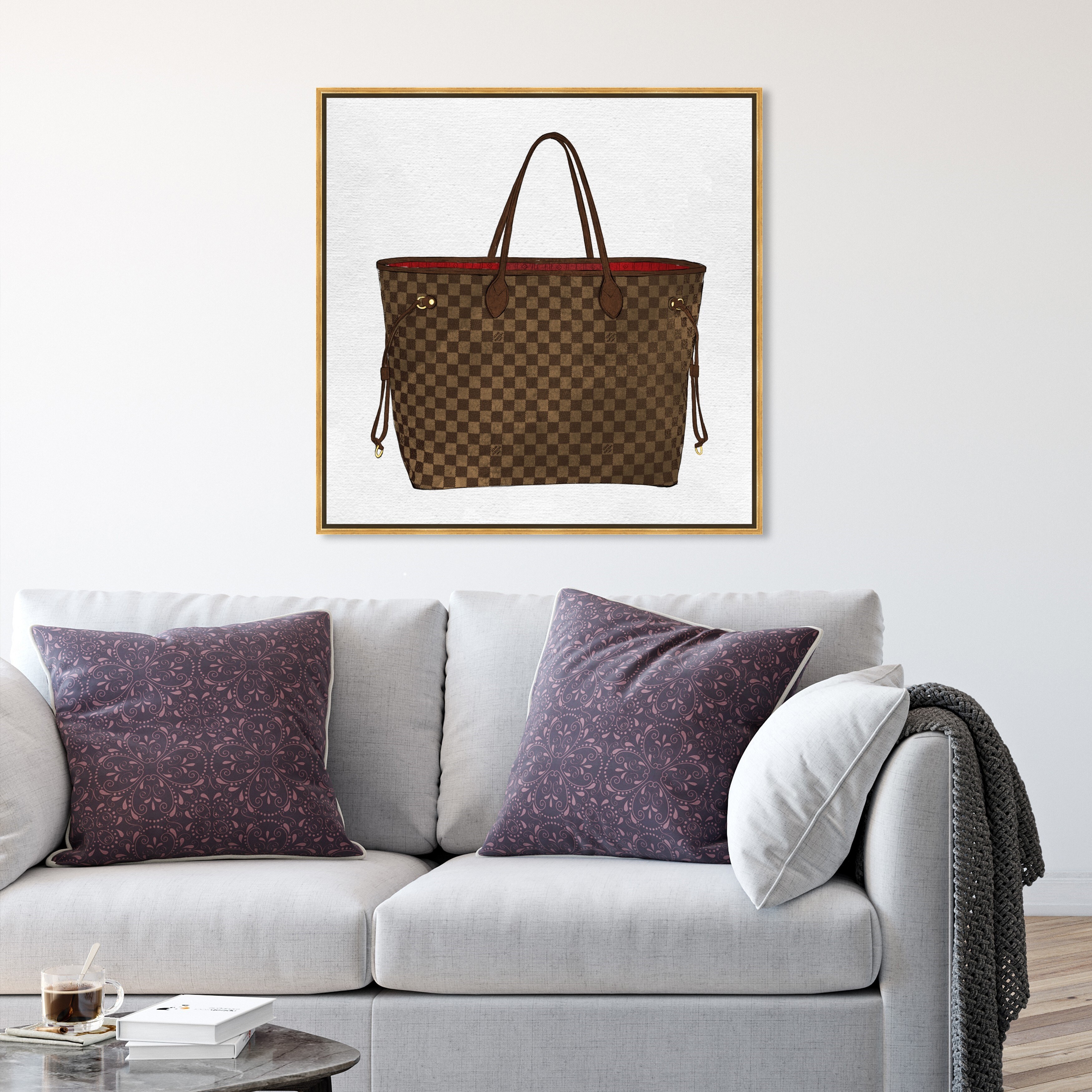 Oliver Gal 'Royal Handbag Chocolate' Fashion and Glam Wall Art Framed  Canvas Print Handbags - Brown, White - Bed Bath & Beyond - 31794723