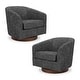 preview thumbnail 31 of 91, Liam Swivel Accent Chair Set of 2 - Charcoal Grey-Fabric
