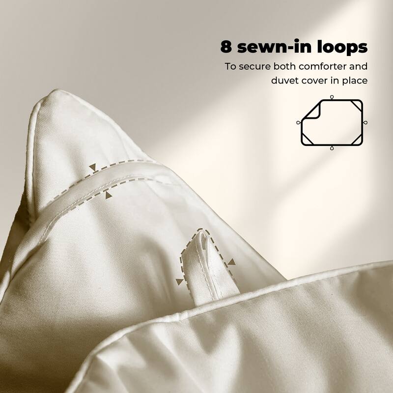 All Season Lightweight & Medium Weight White Goose Feather Down Comforter Duvet Insert