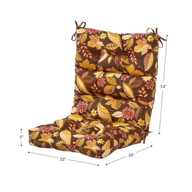 Timberland Floral 22-in x 44-in Outdoor High Back Chair Cushion (Set of 2) (Cushions Only)