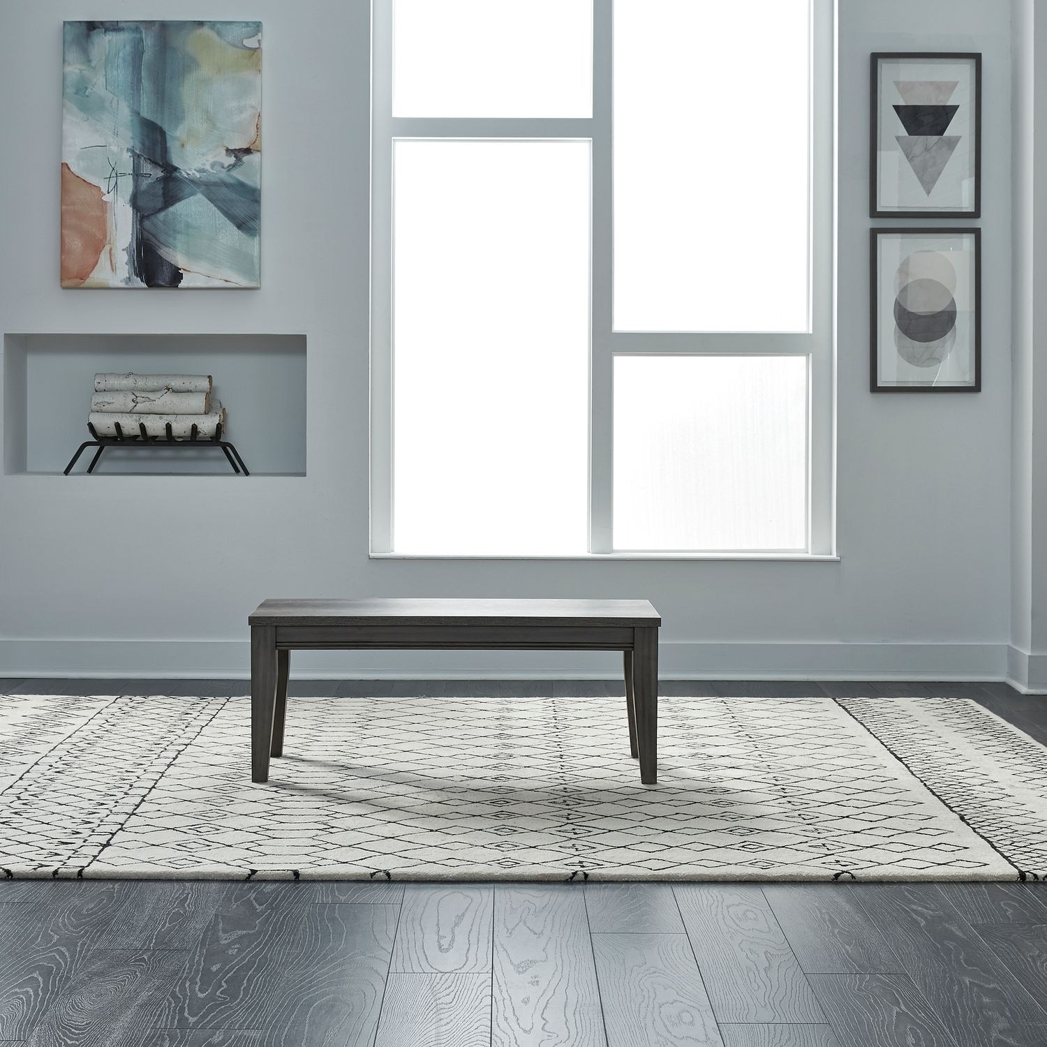 Liberty Furniture Tanners Creek Dining Bench Seat Oak Wood Graystone - W44 x D18 x H18