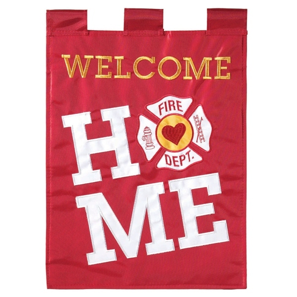 Red and White "WELCOME HOME" Rectangular Garden Flag 18" x 13" - N/A