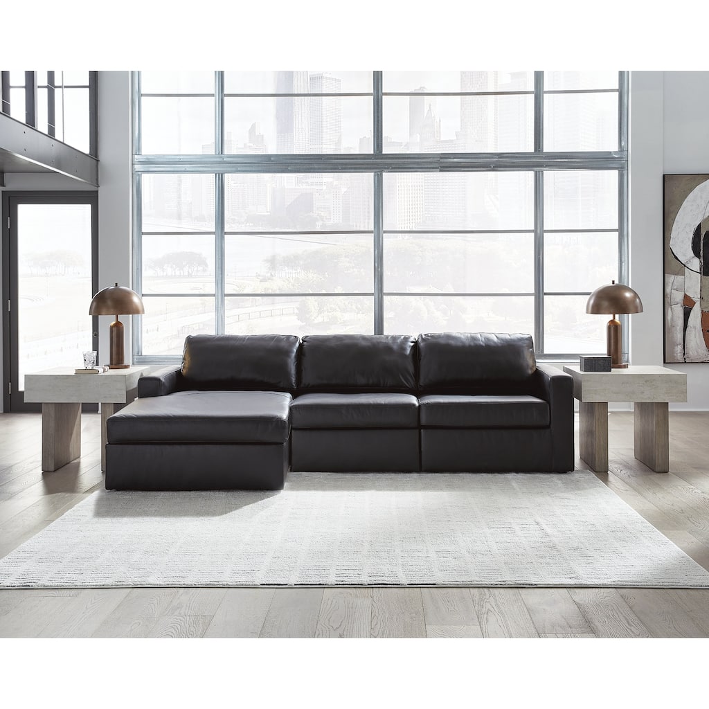 Signature Design by Ashley ModMax II Black 3-Piece Sectional Sofa Chaise - 109" W x 69" D x 36" H