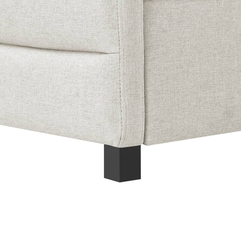 Full Size Linen Fabric Upholstered Daybed with Trundle Bed - Practical & Chic