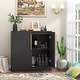 preview thumbnail 12 of 14, Set of 2 Arched Two-Door Cabinets Sideboard Buffet Set with Storage