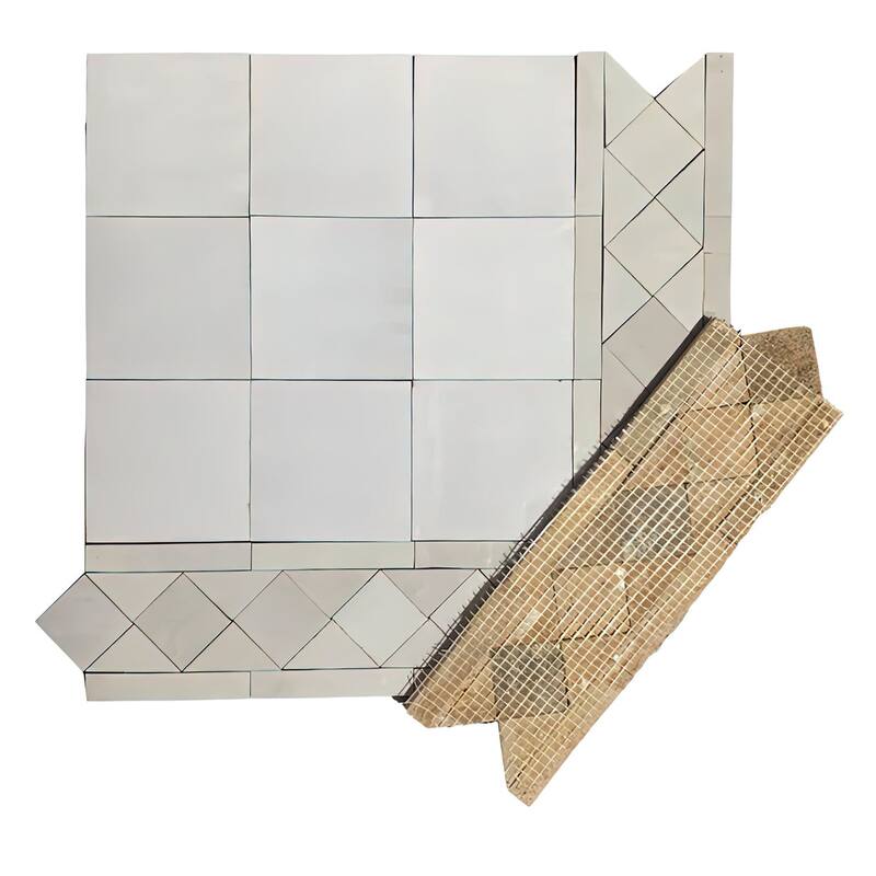 Contemporary Zellige Border, 12" x 3 3/4" x 1/2", Off-White