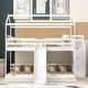 preview thumbnail 12 of 25, Solid Pine Wood and MDF Full over Twin & Twin Bunk Bed,Built-in Drawer and Shelf,with Slide and Storage Staircase