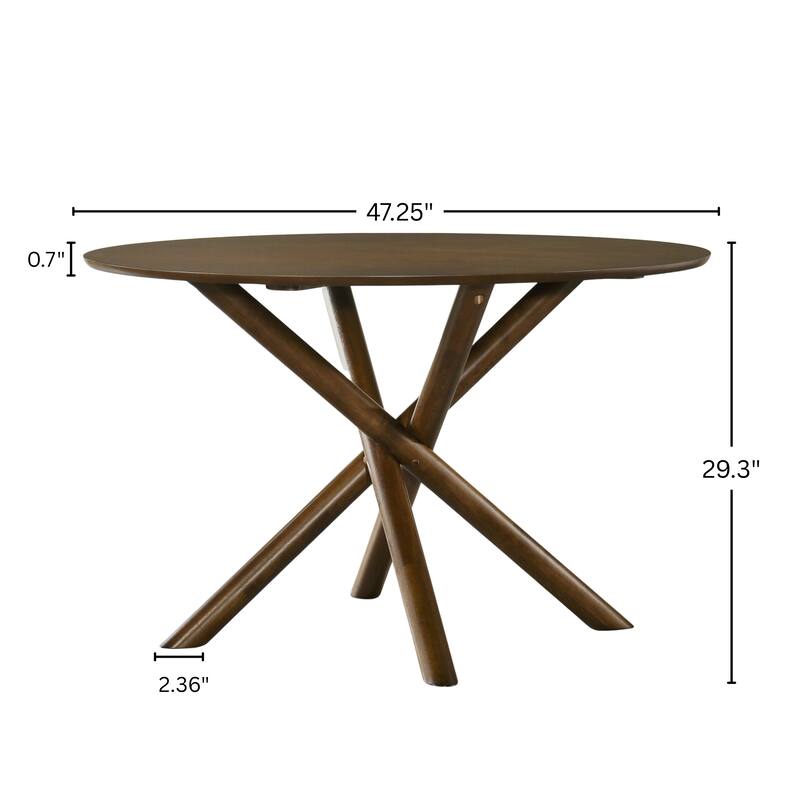 Roundhill Furniture Arnott Round Dining Table, Walnut Finish