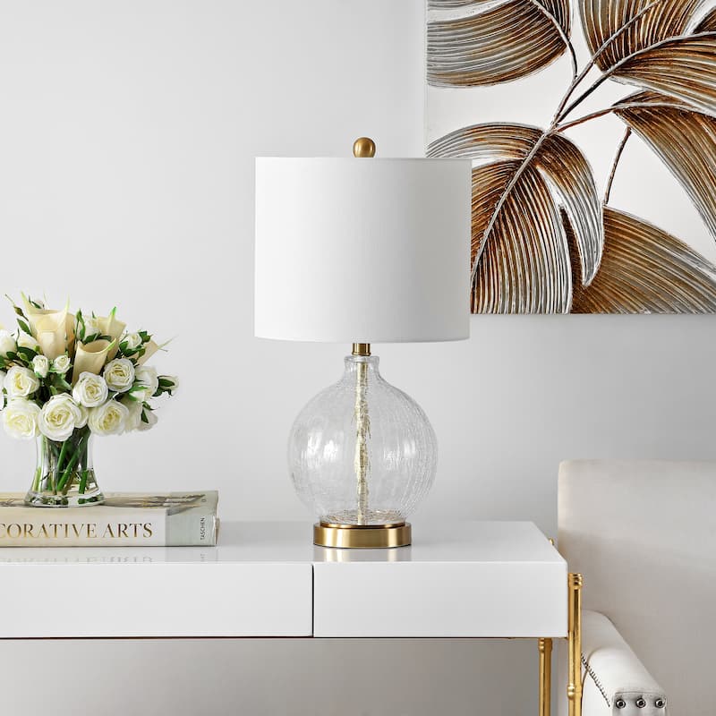 SAFAVIEH Lighting Sanela 22-inch Glass Table Lamp - 11" x 11" x 22" - 12Wx12Dx23H