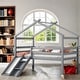 preview thumbnail 2 of 19, House Shape Twin Low Loft Bed With Slide, Kid'S Bunk Bed