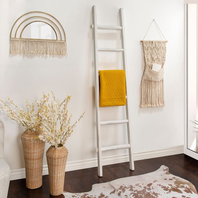 Sagebrook Home Rustic 6ft Tall Blanket Ladder, Decorative Freestanding Ladder For Storage - 19" x 2" x 76"