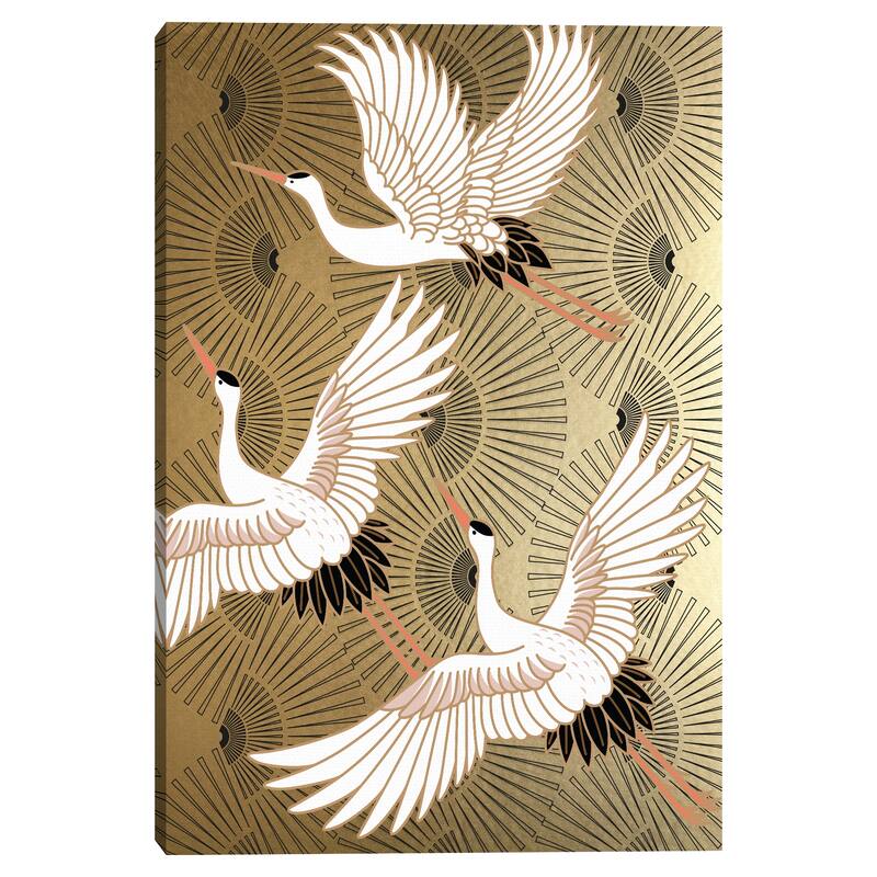 Crane Japanese Jewel by Nikki Chu Canvas Art Print