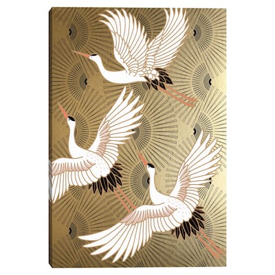 Crane Japanese Jewel by Nikki Chu Canvas Art Print