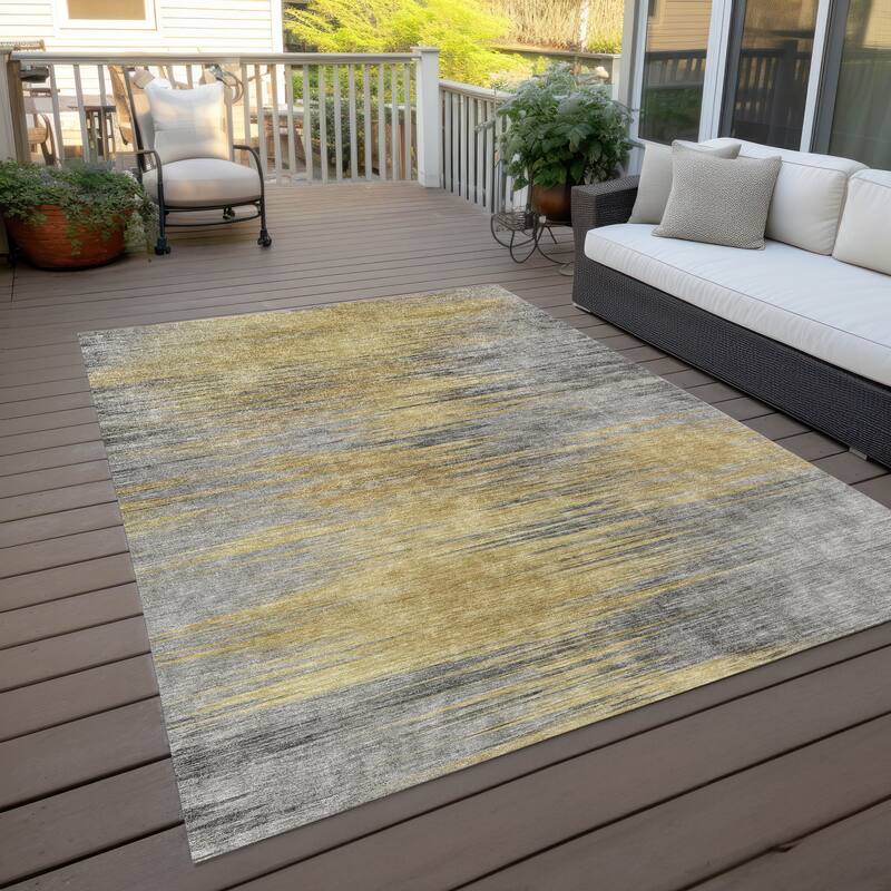 Machine Washable Indoor/ Outdoor Chantille Modern Ombre Rug