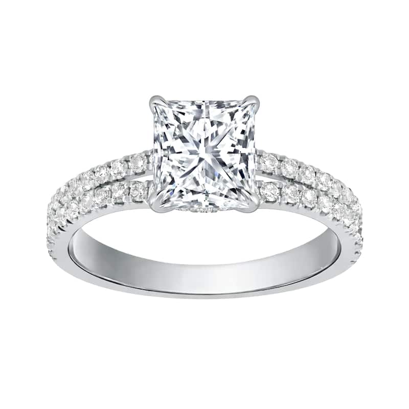 Auriya 14K Gold Princess Lab Grown Diamond Split Shank Engagement Ring 1.43 - 5.86ct. tw. (F-G, VS) - 5.00 carats - 4.5 - Yellow