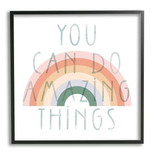 Stupell Motivational Pastel Rainbow Framed Giclee Texturized Wall Art ...