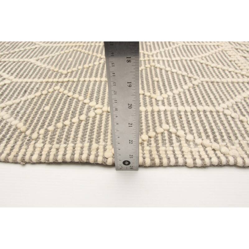 ECARPETGALLERY Braid weave Sienna Grey Wool Rug - 5'0 x 7'9