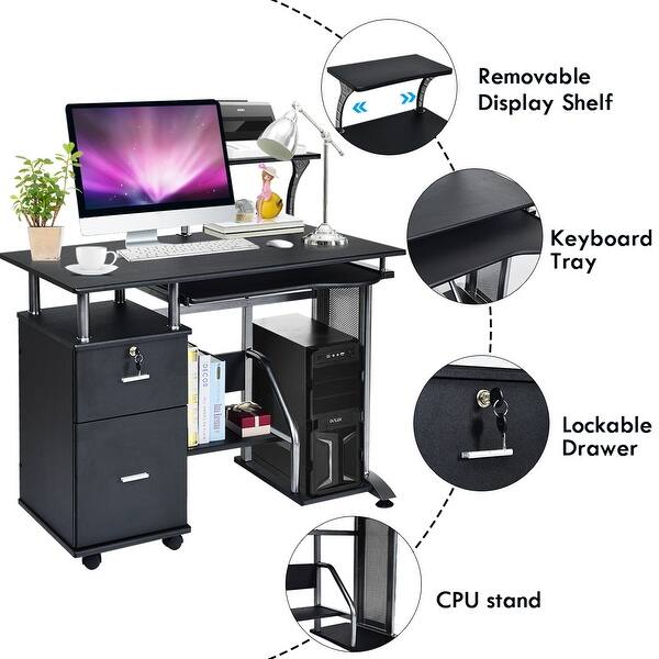 Shop Costway Computer Desk Pc Laptop Table Workstation Home Office