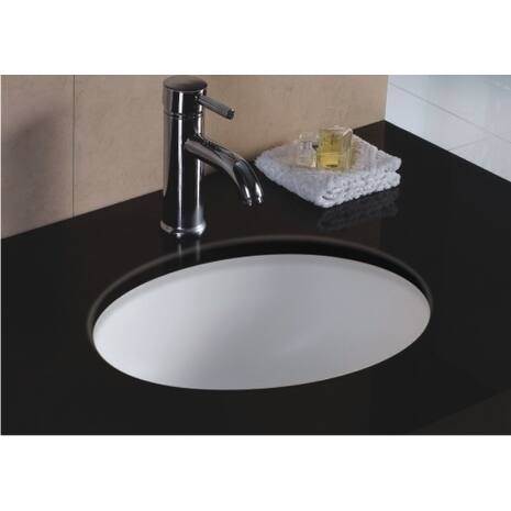 Wells Oval Vitreous Ceramic Lavatory Single Bowl Undermount White 17 x 14 x 8