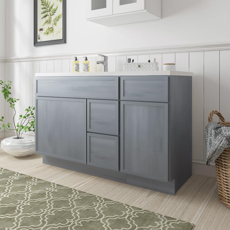 Vanity Art 51" Birch Freestanding Bathroom Vanity Cabinet without Top
