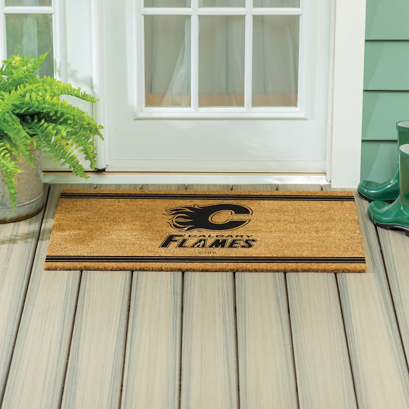 Calgary Flames Monochrome Indoor/Outdoor Coir Door Mat