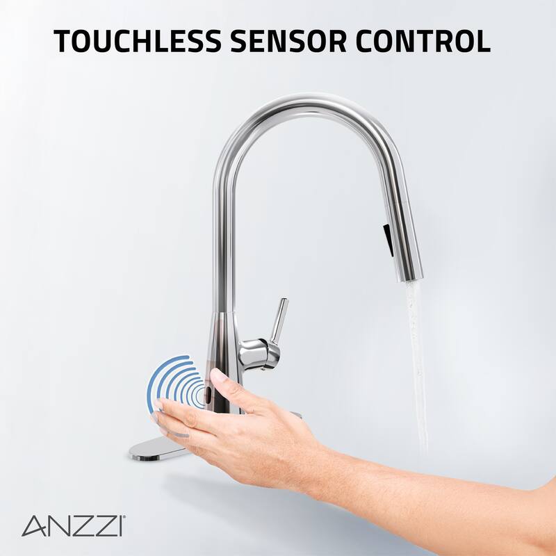 Modern Touchless Polished Chrome Pull-Down Kitchen Faucet