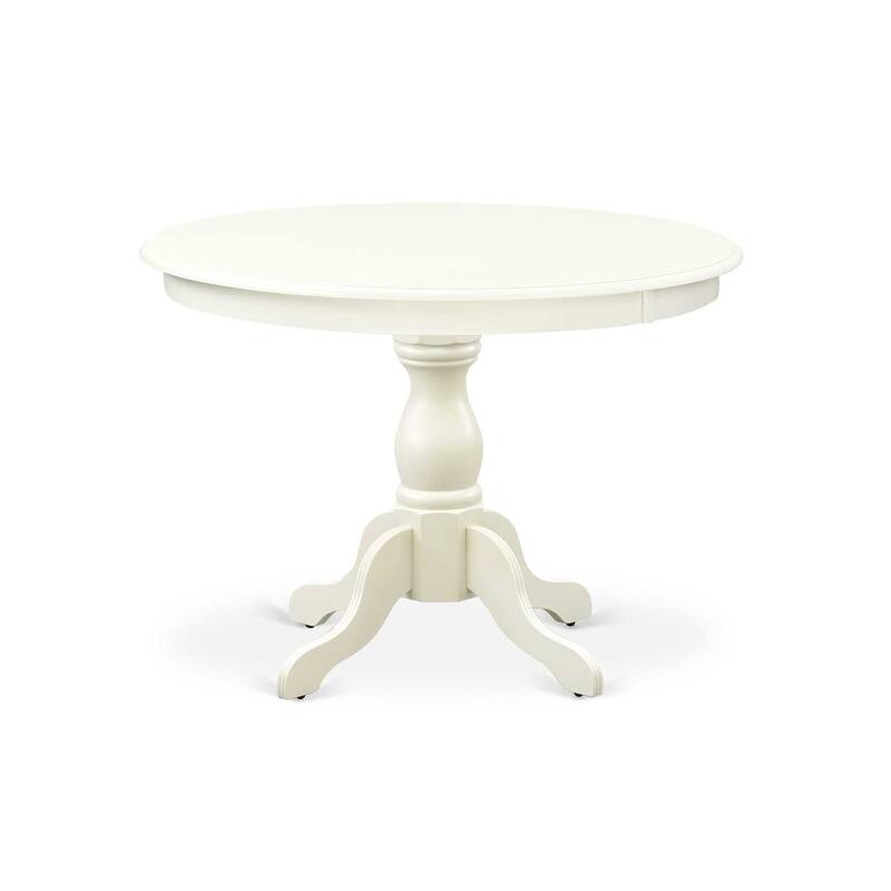 HomeStock 5-Pc Linen White Finish Solid Wood Top Dining table with 4 Chairs with Slat Back