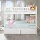preview thumbnail 3 of 7, Columbia Full over Full Solid Wood Ladder Bunk Bed with 2 Storage Drawers in White