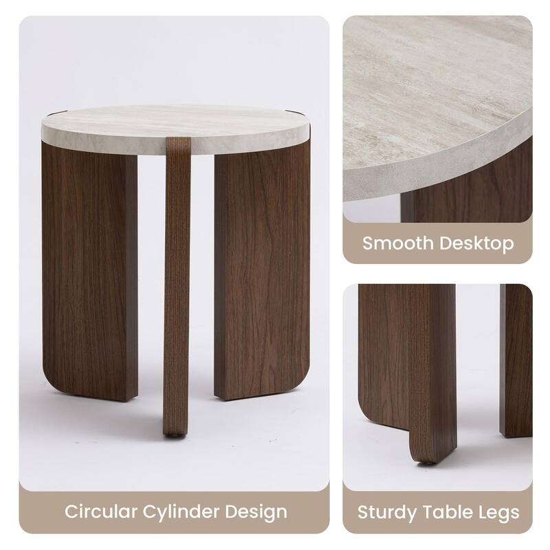 SUNBURY Modern Coffee Table with Walnut Wood Legs