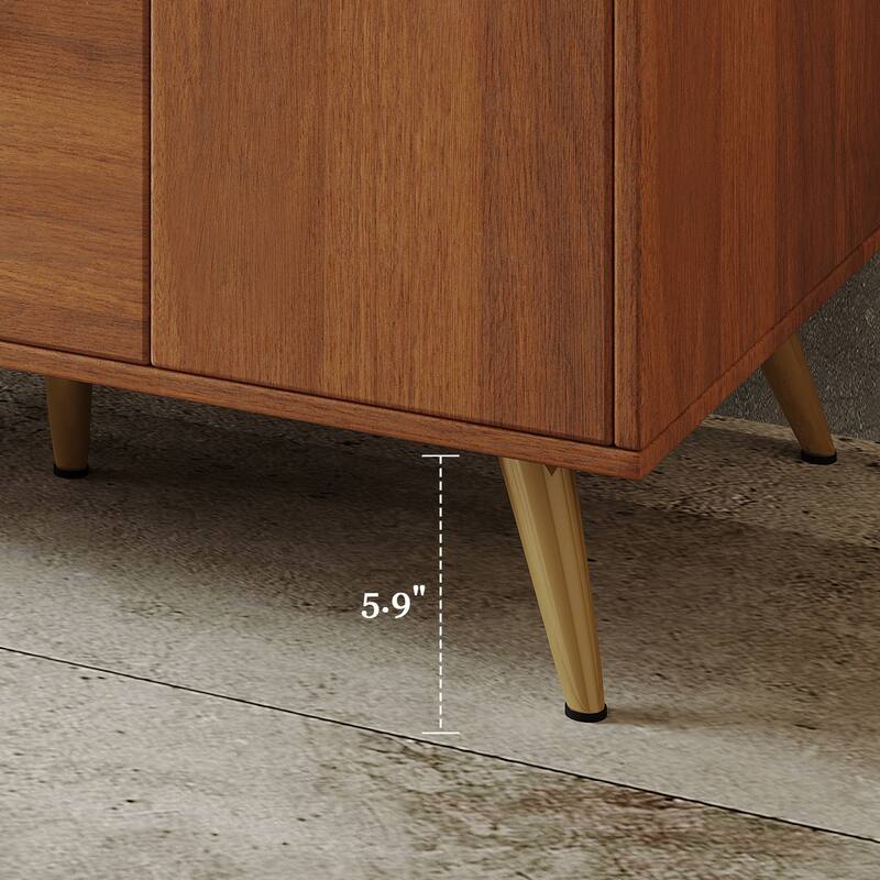 36" Modern Freestanding Bathroom Vanity with Sintered Stone Top, Ceramic Sink & Smart Storage