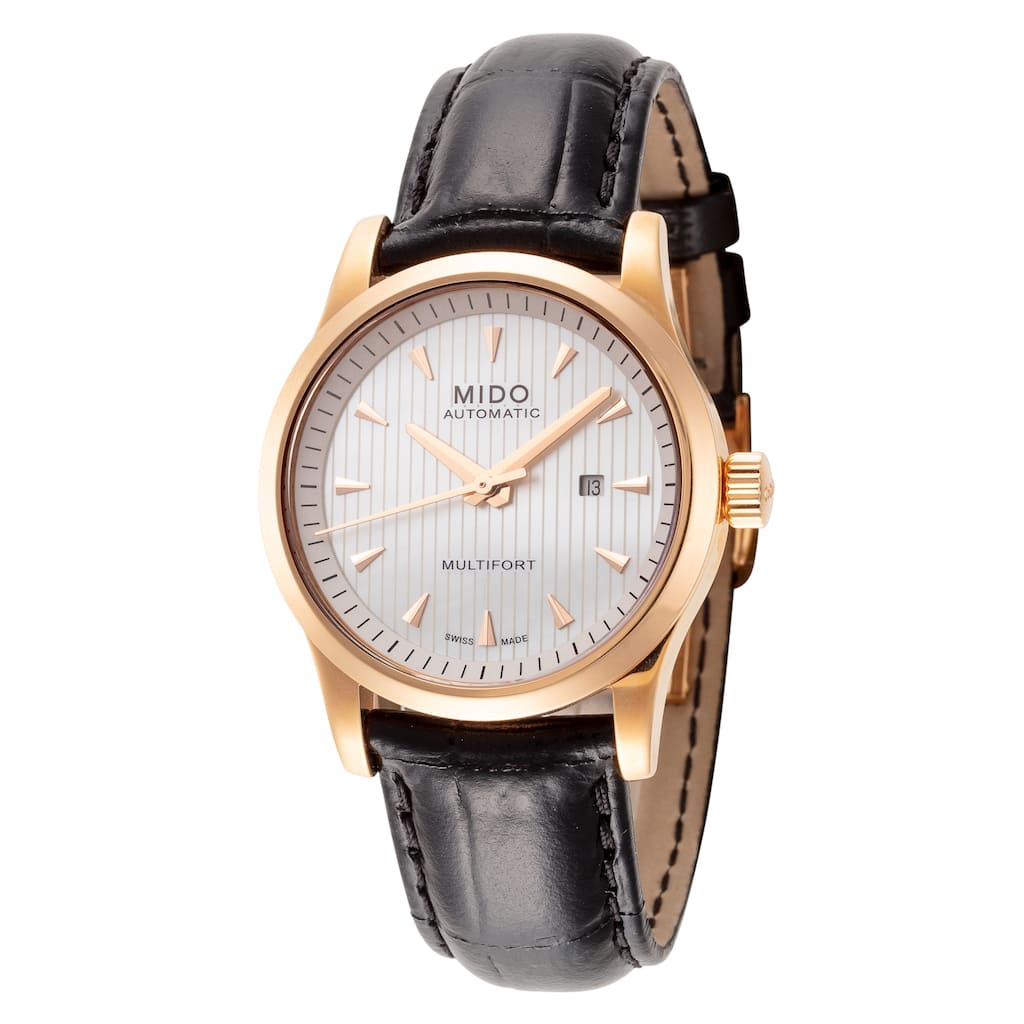 Mido Women's Multifort 31mm Mother-of-Pearl Dial Leather Automatic Watch - Black - One Size