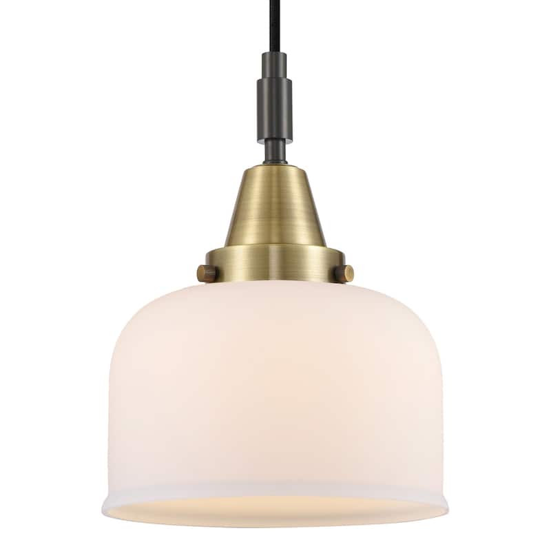 Innovations Lighting 447-1P-G71 Bell 8" Wide Mini Pendant with Matte - Black Antique Brass