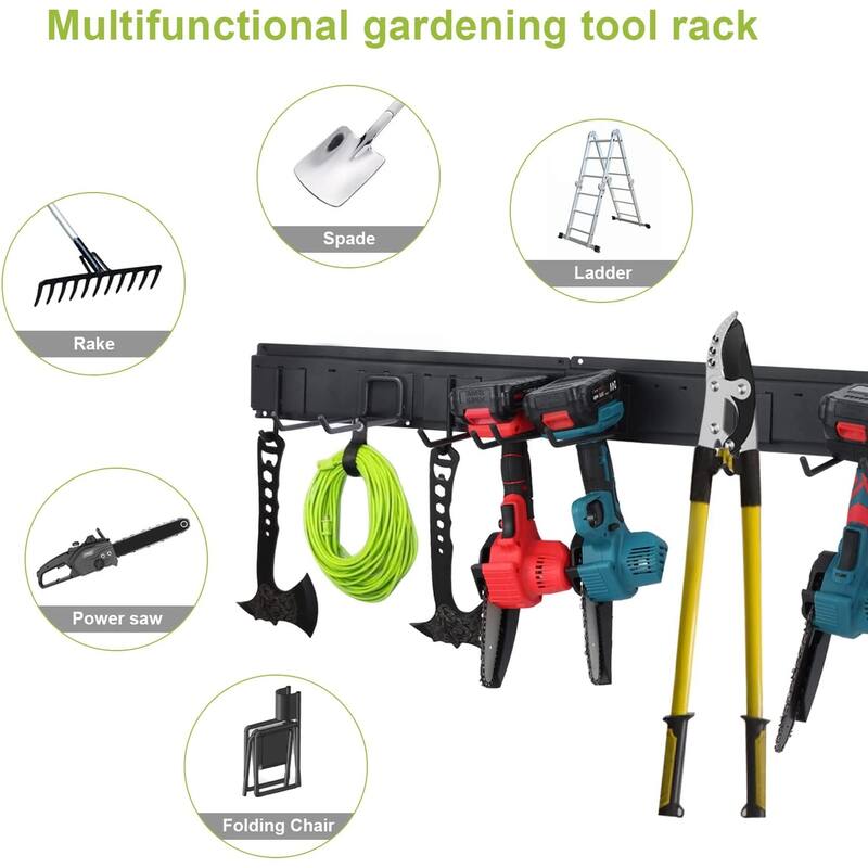 Garage Tool Storage Rack with 7 Hooks