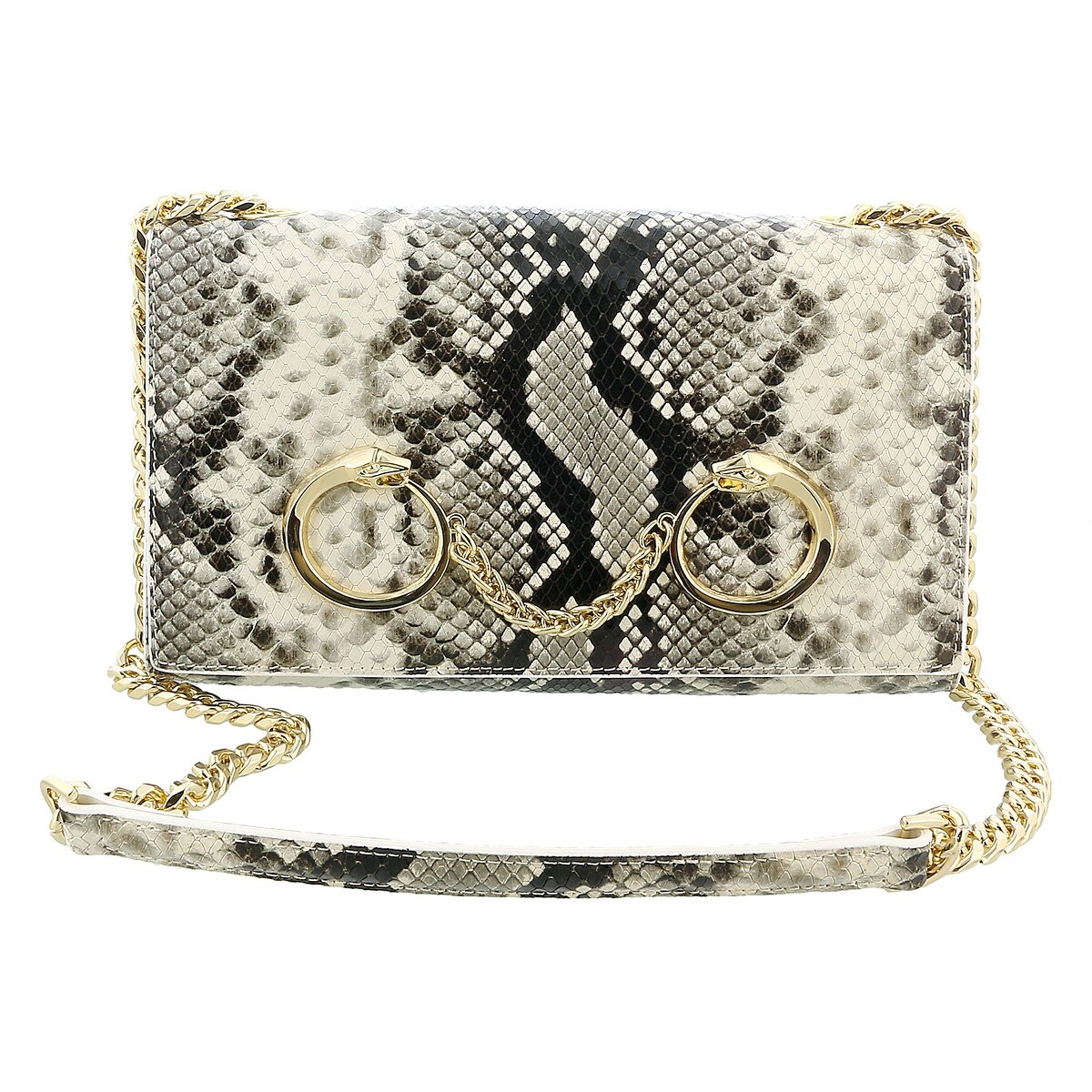 beige snakeskin clutch bag