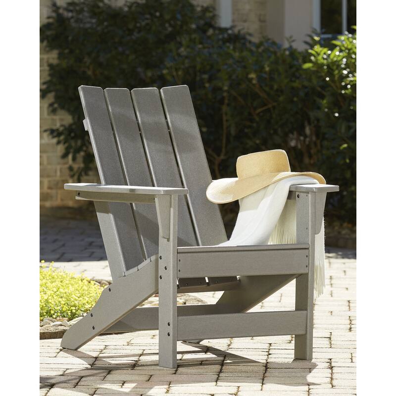 Signature Design by Ashley Visola Gray Outdoor Adirondack Chair and End Table - 31"W x 33"D x 37"H