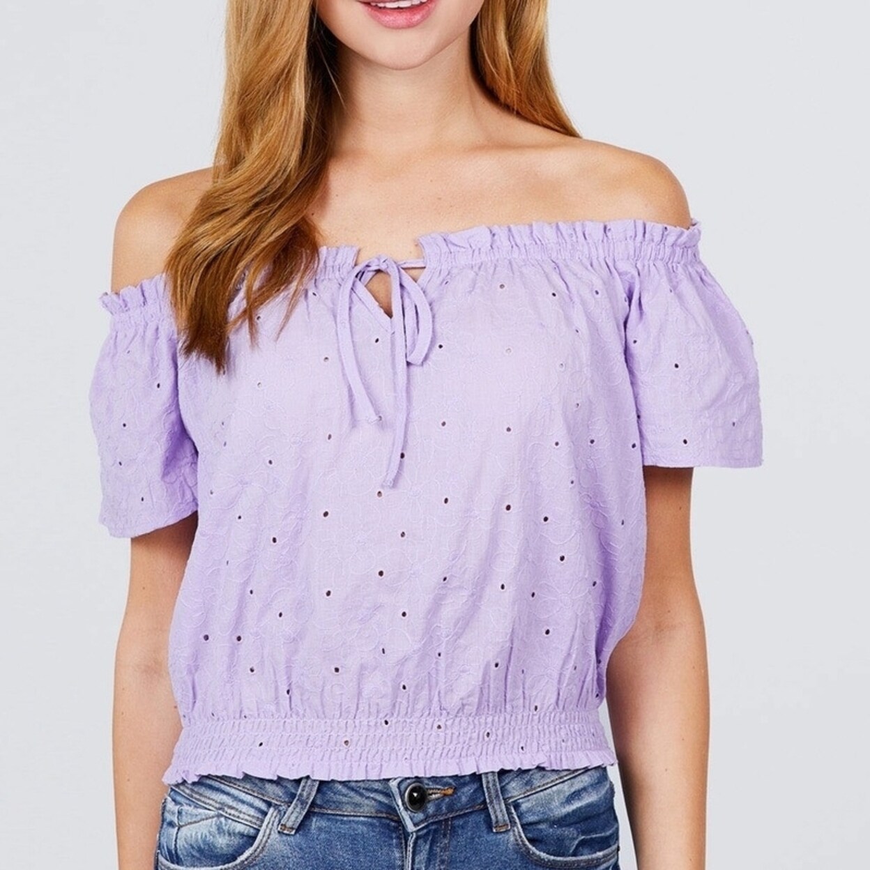 smocked detail top