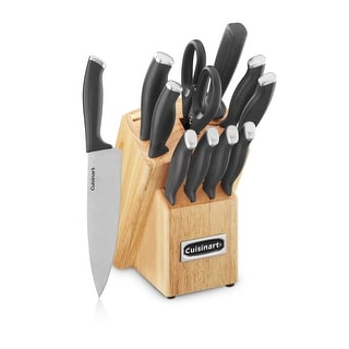 Cuisinart 12pc Black & Stainless Steel Cutlery Block Set- ColorPro Collection - N/A