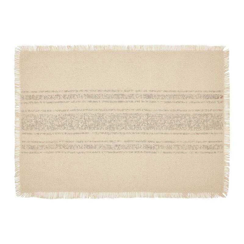 Vintage Burlap Stripe Placemat Set - Placemat 12x18