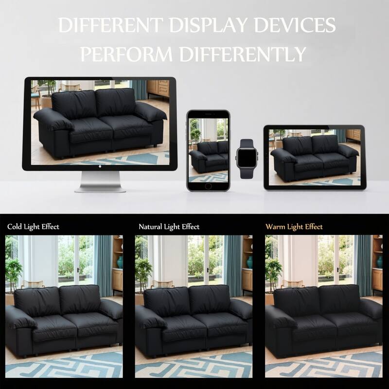 Roomfitters Modern Overstuffed Upholstered Loveseat with Padded Pillow Arms, Comfortable 2 Seater Couch for Living Room