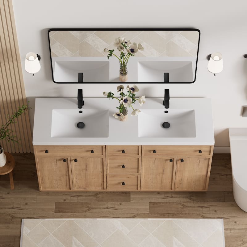 36"/48"/60"/72" Bathroom Vanity Set with Sink & Faucet