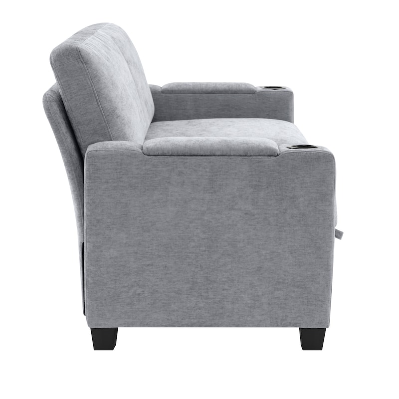 Chenille Storage Sofa, Multi-functional Loveseat