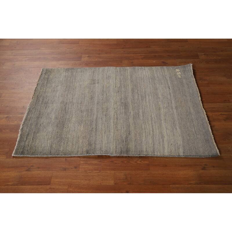 Striped Gabbeh Modern Foyer Rug Handmade Wool Carpet - 2'8"x 3'11"