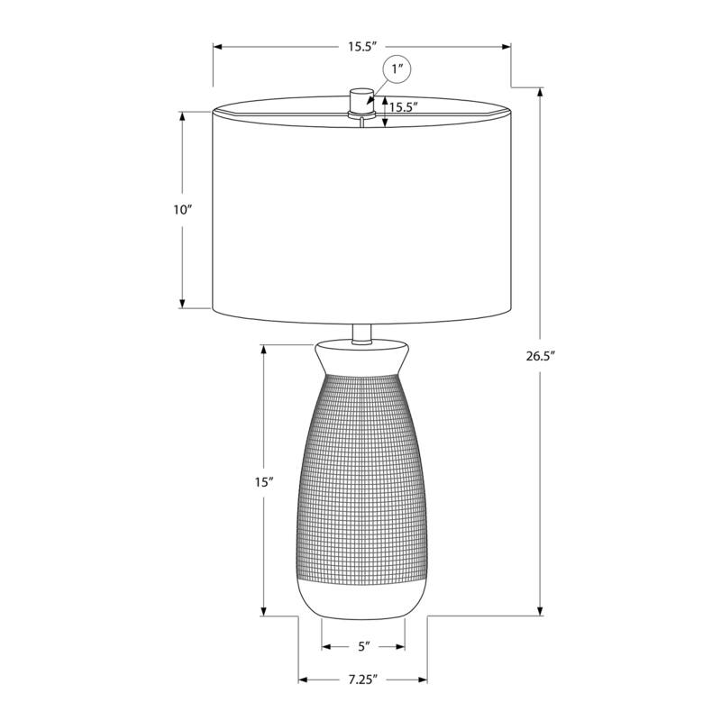 Ceramic Table Lamp 27 Inch Height with Linen Shade 3 Way Switch